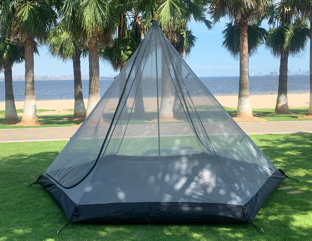 Cheap Goat Tents Ultralight 4 Person Camping Teepee Tent Outdoor Hiking Travel Family Tourist 4x Double Layer Backpacking Large Pyramid Tents   